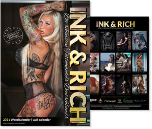Wandkalender-Erstellung für die Tattoomarke Ink & Rich | Germany´s next Tattoomodel